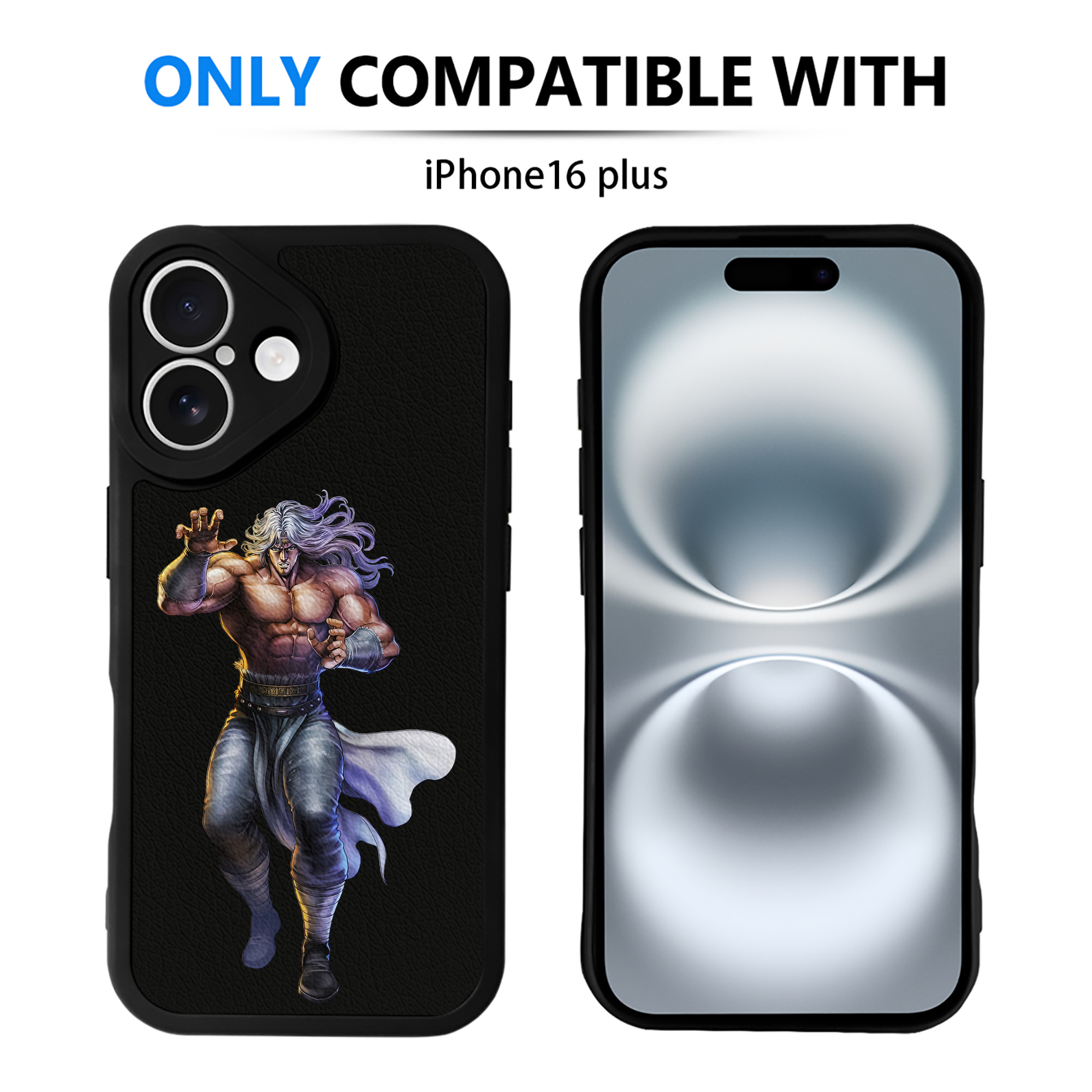 （画像用） 北斗の拳 Fist of the North Star 【iPhone 16シリーズ対応】シリコンスマホケース（レザー調） 材質：シリコン